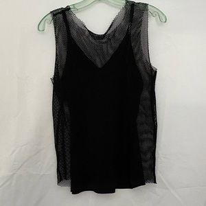 Benetton black mesh shirt with lining